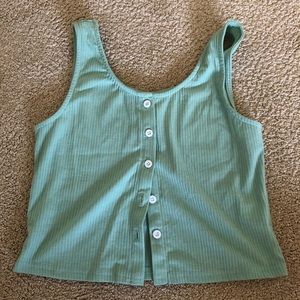 green ribbed tank top